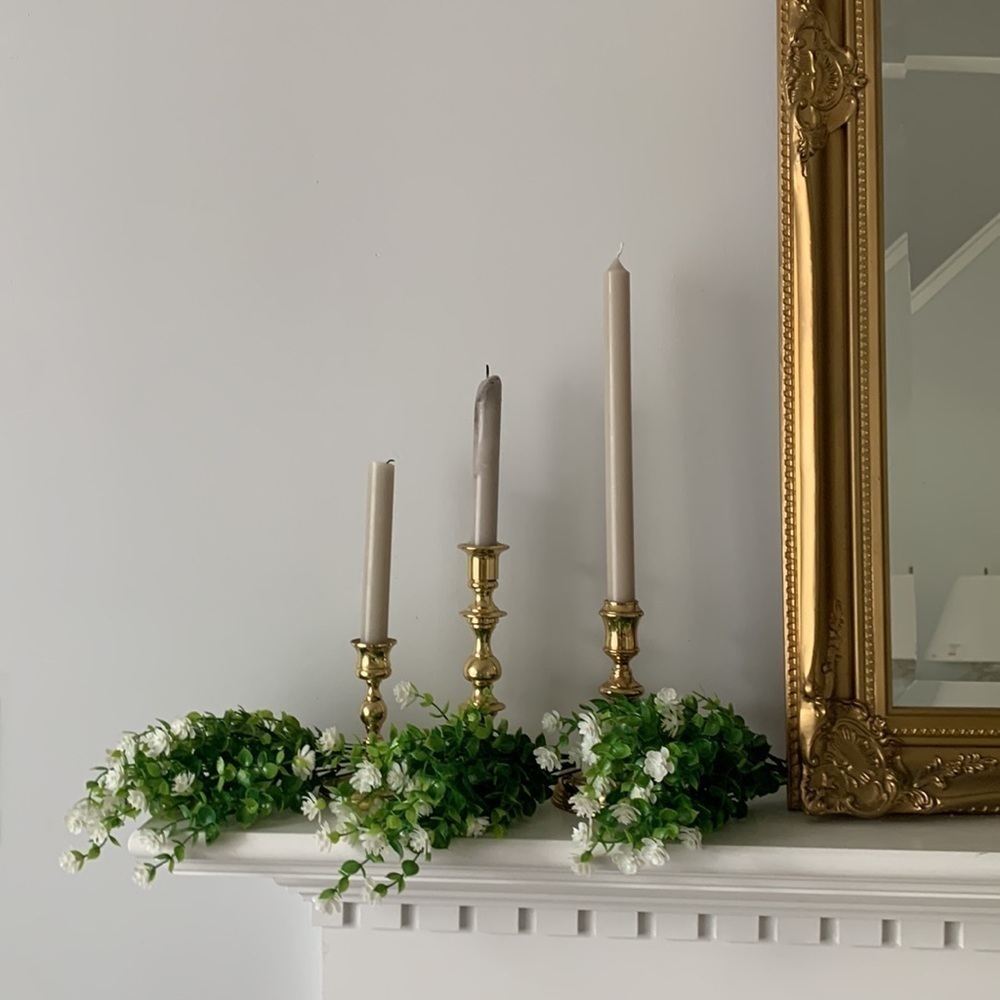 Faux greenery set of 3  stems white flowers home Decor spring summer - Picture 14 of 14